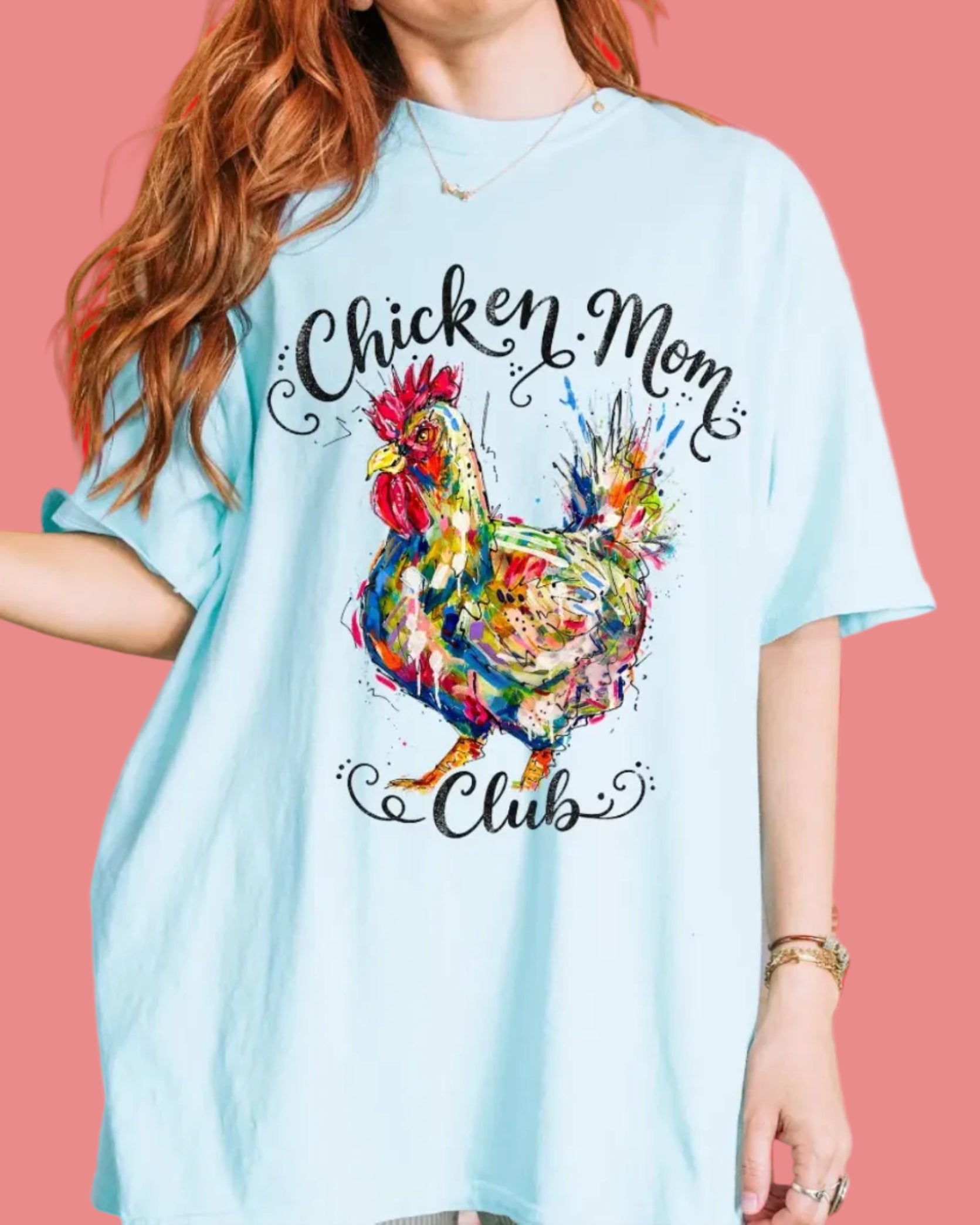 Chicken Mom Club T-Shirt | Colorful Funny Graphic Tee