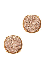 Load image into Gallery viewer, FE1921 - DRUZY ROUND POST EARRINGS: Brown
