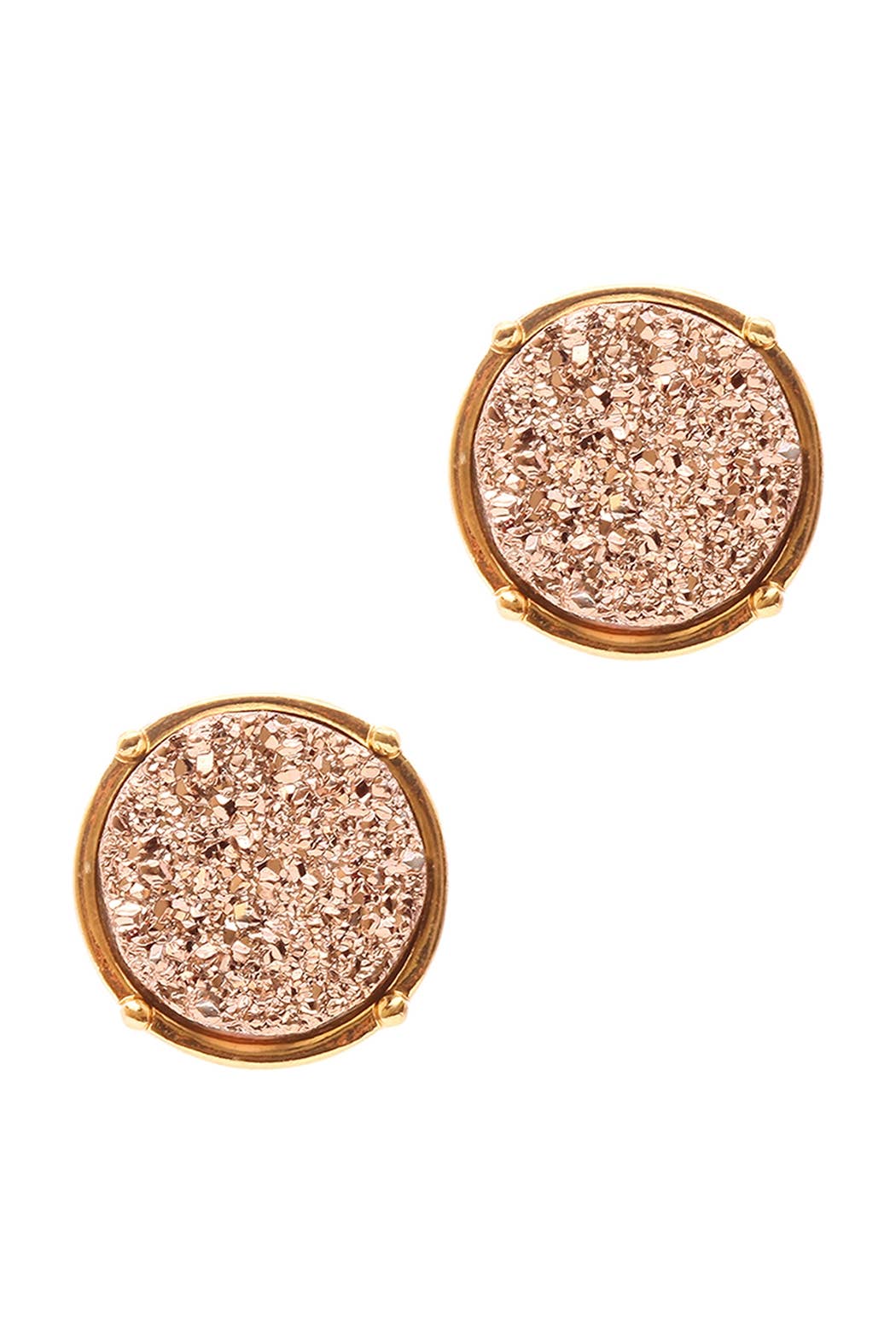 FE1921 - DRUZY ROUND POST EARRINGS: IVORY