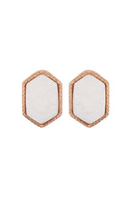 Load image into Gallery viewer, VE2334 - DRUZY HEXAGON POST EARRINGS: MONTANA BLUE