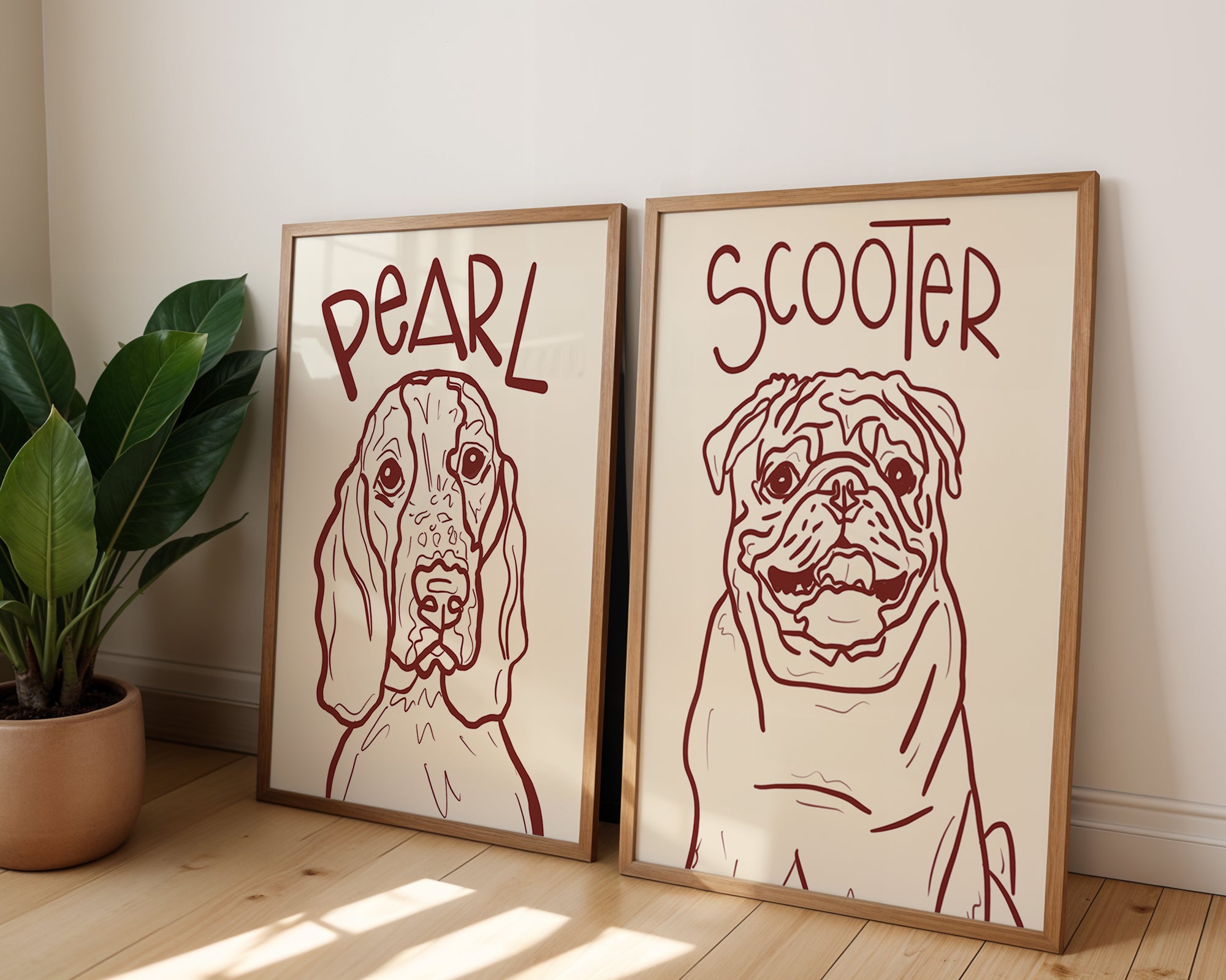 Custom Pet Portrait - Minimalist Modern Line Drawing
