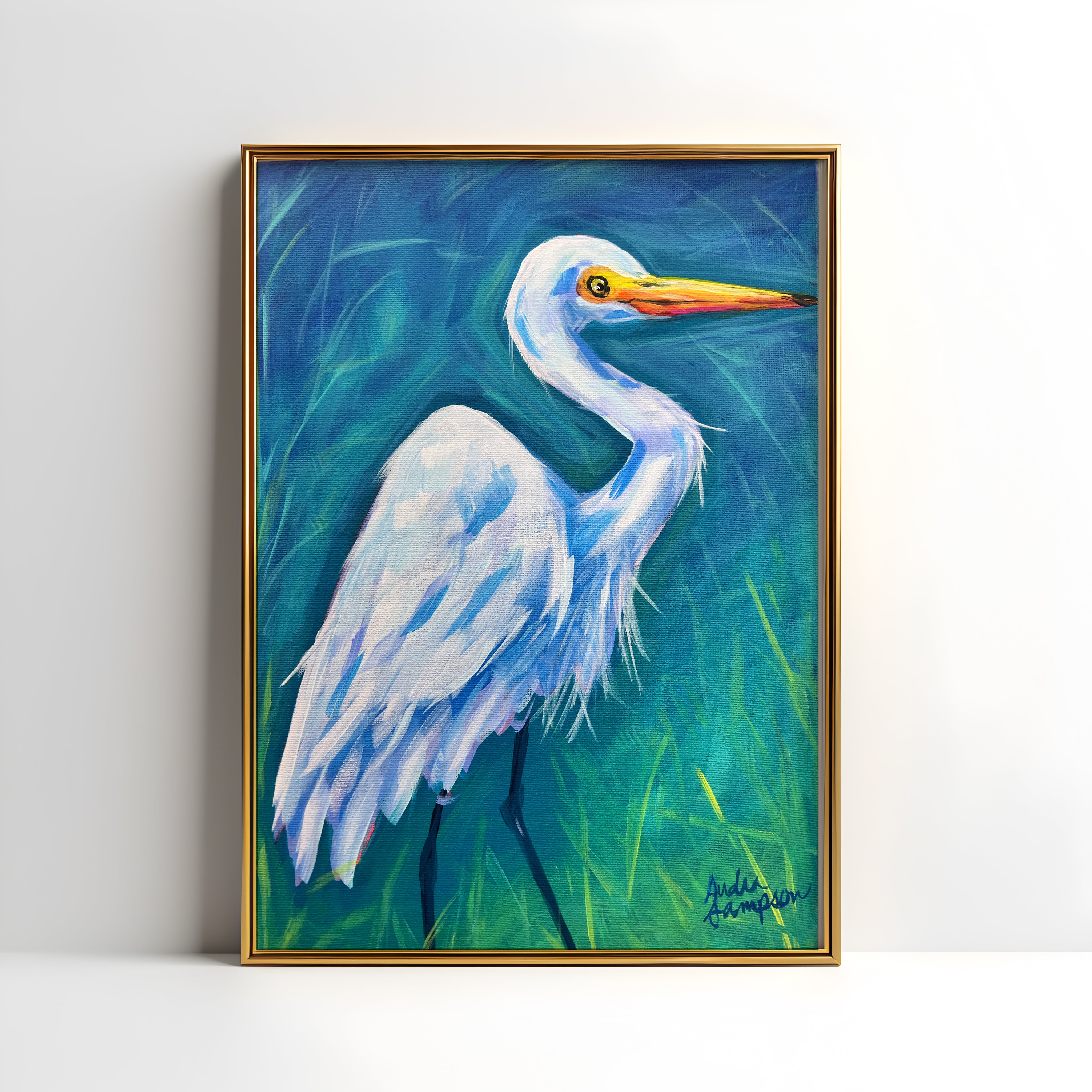 Egret Reproduction - Paper Print or Canvas
