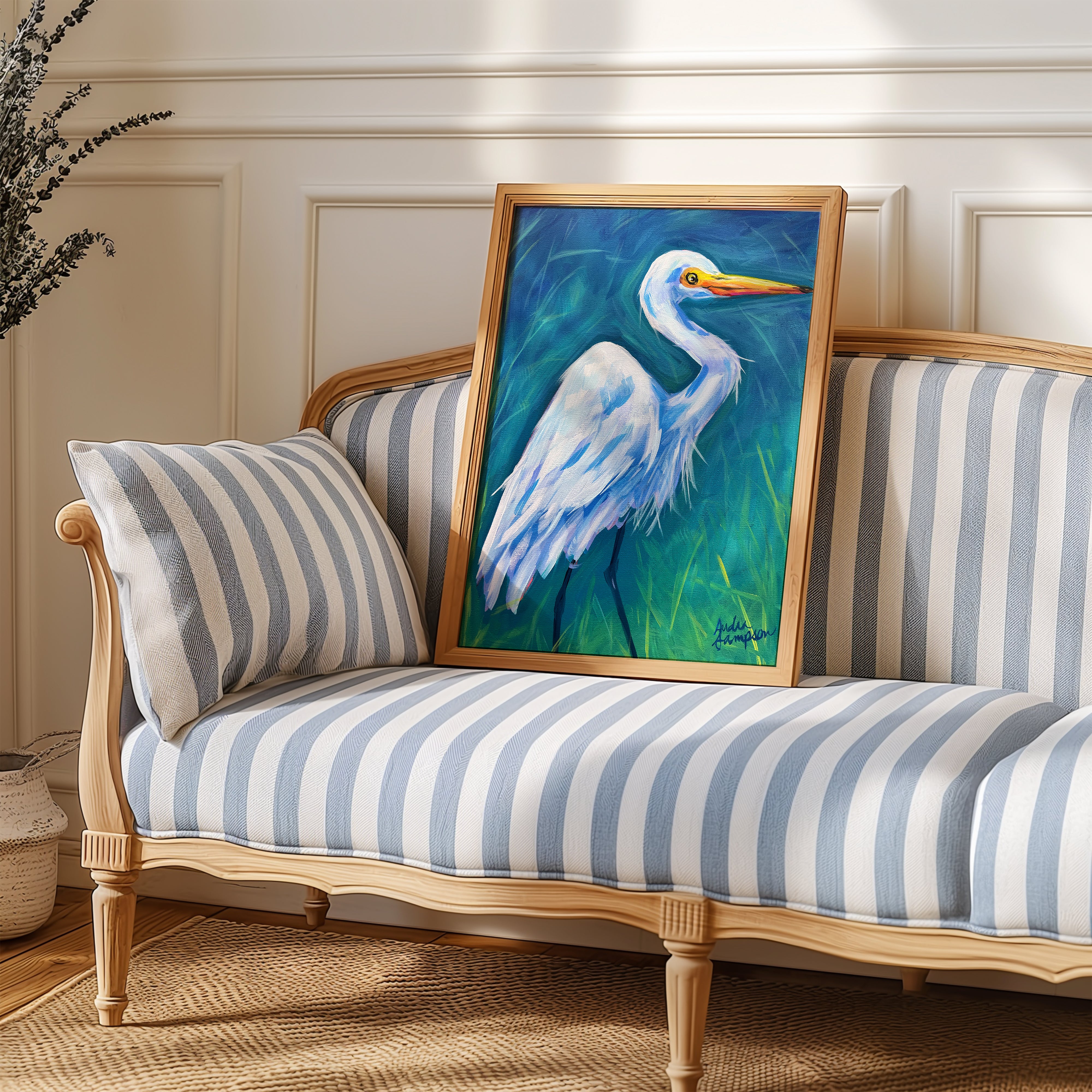 Egret Reproduction - Paper Print or Canvas