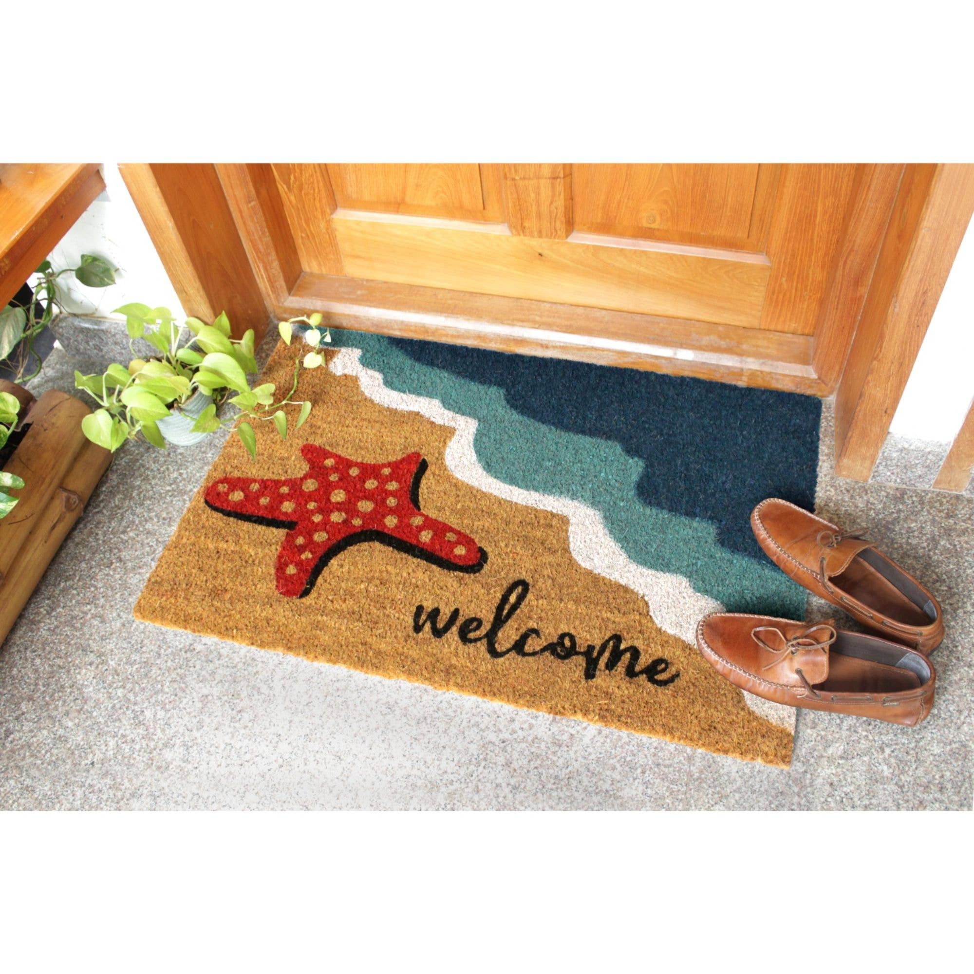 Doormat - Multi Tufted Starfish Welcome Doormat, 18" x 30" Rug