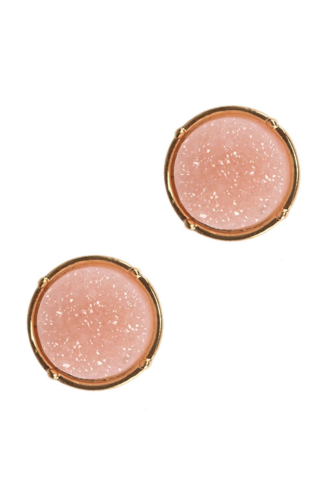 FE1921 - DRUZY ROUND POST EARRINGS: IVORY