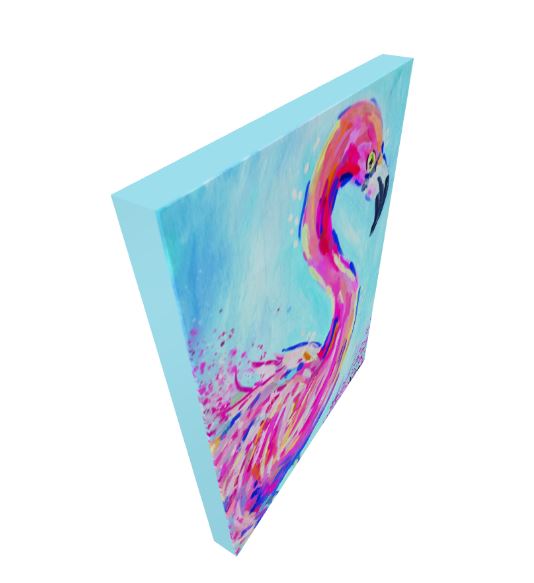 Flamingo Art Print on Paper or Canvas - Pink Decor, Beach Nautical Coastal Wall Art, Colorful Poster