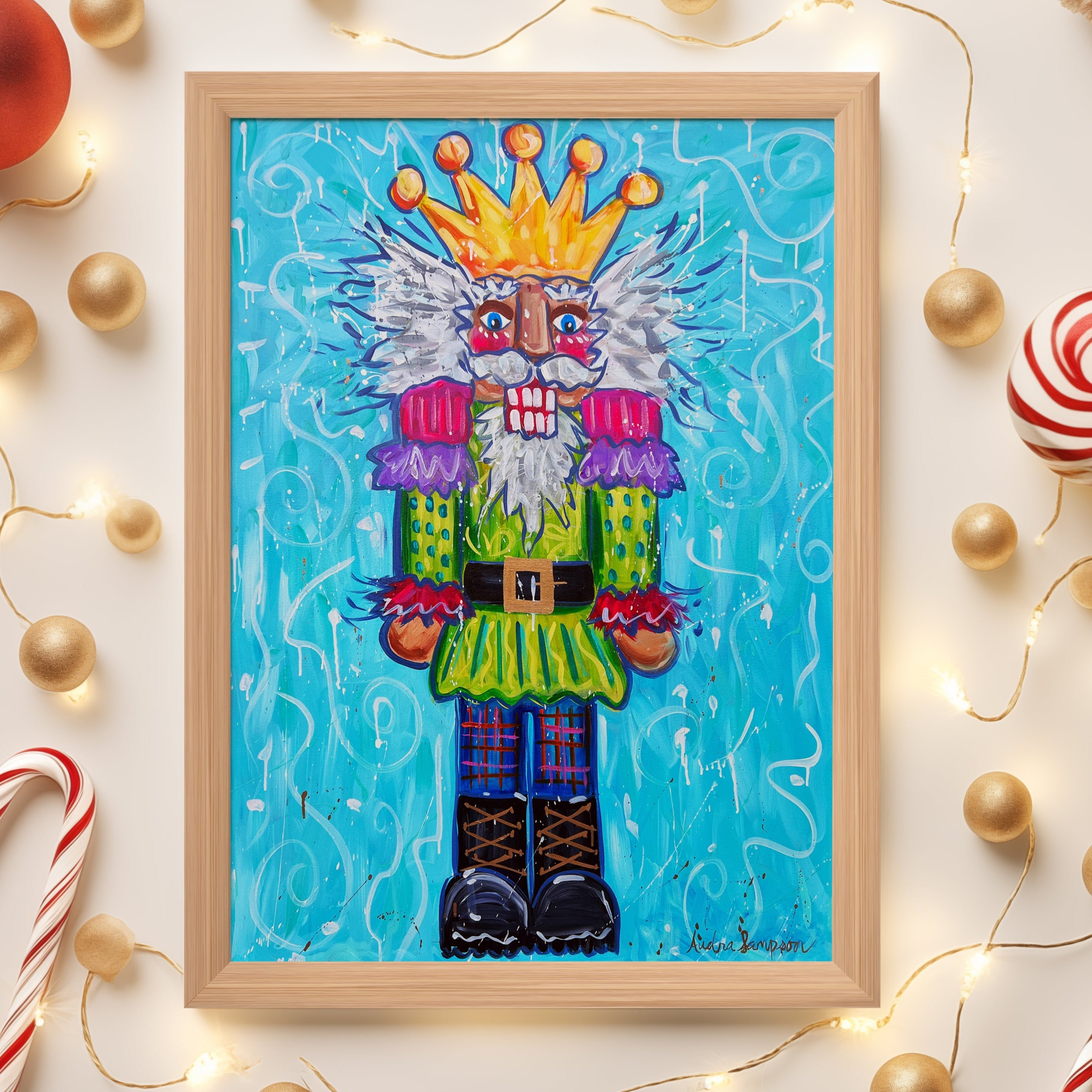 Full Nutcracker Christmas Reproduction Print - On Paper or Canvas
