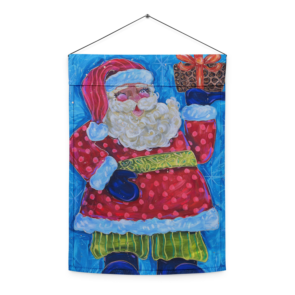 Striped Pant Santa Garden flag