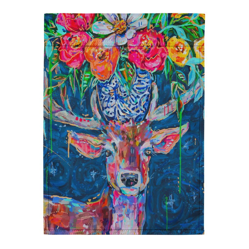 Deer and Bouquet Garden flag