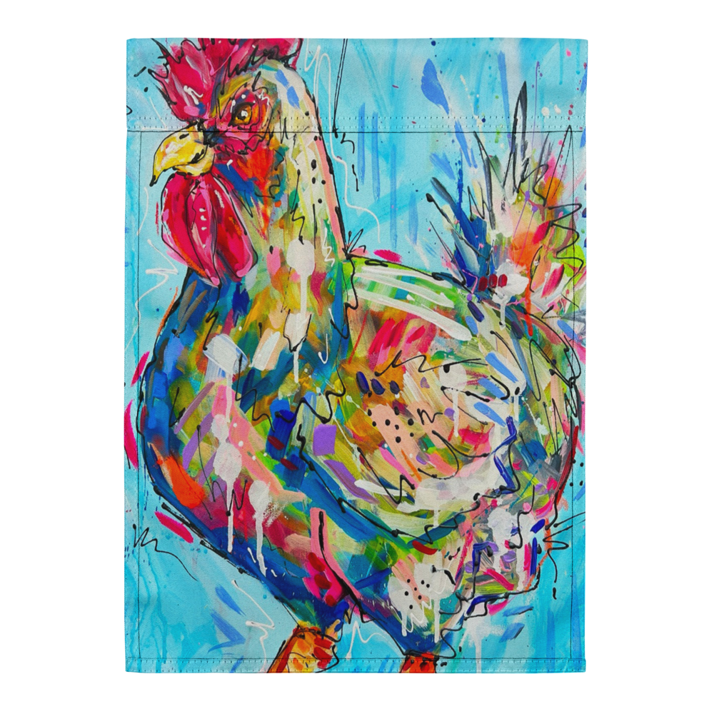 Abstract Chicken Garden flag