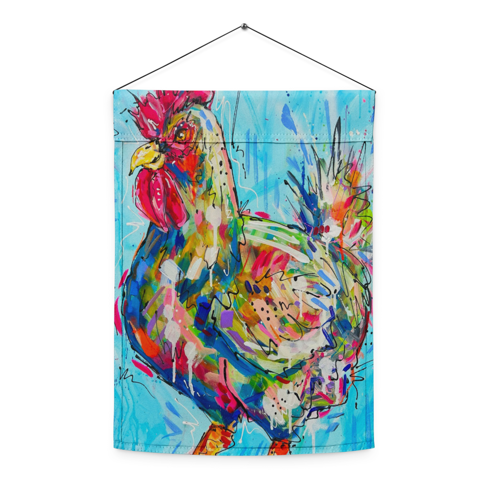 Abstract Chicken Garden flag