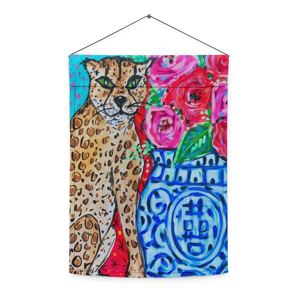 Leopard Ginger Jar Garden flag