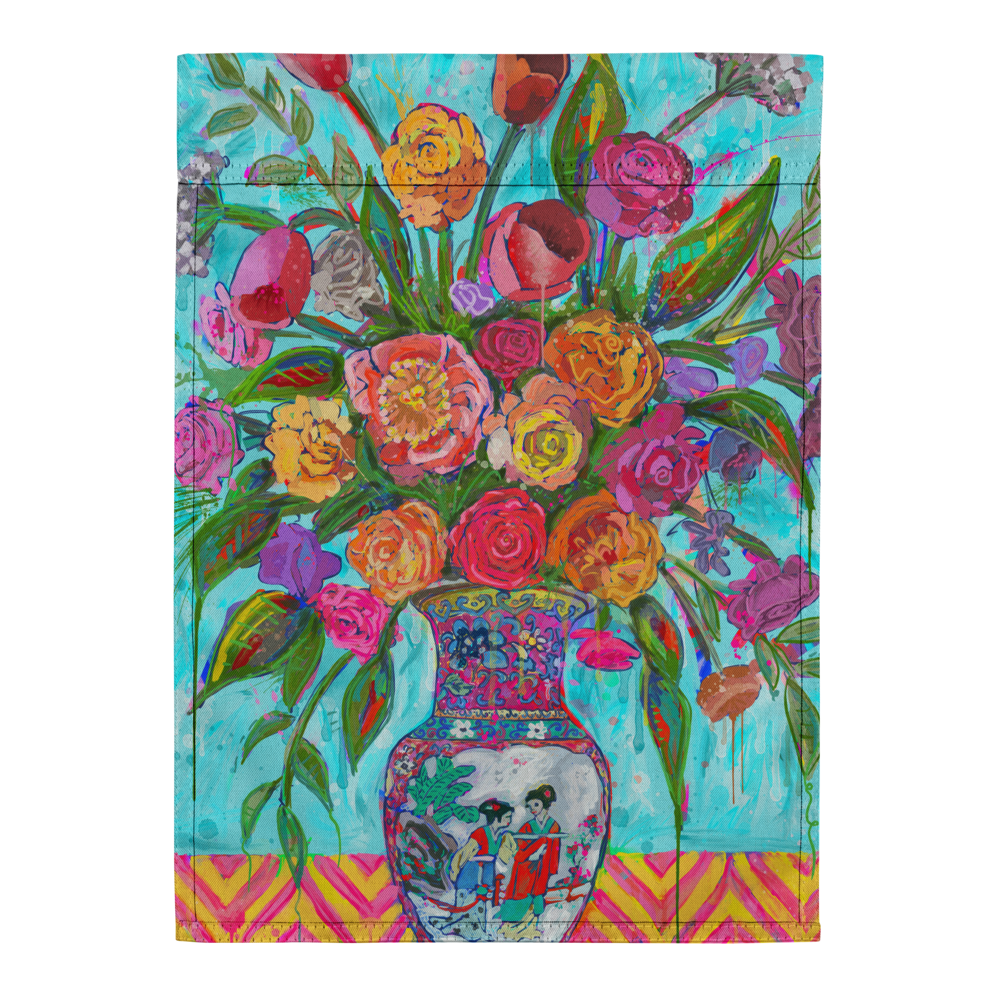 Pink Chinoiserie Garden flag