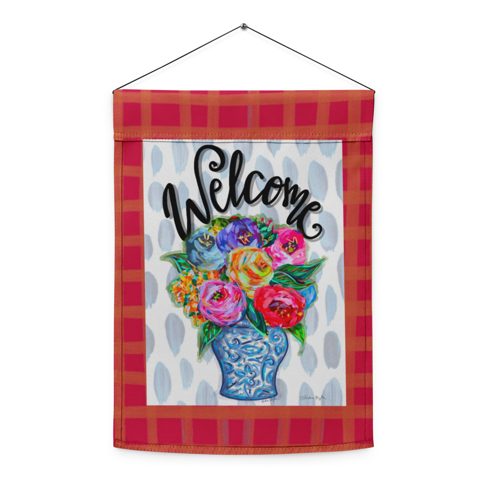 Welcome Colorful Bouquet Garden flag