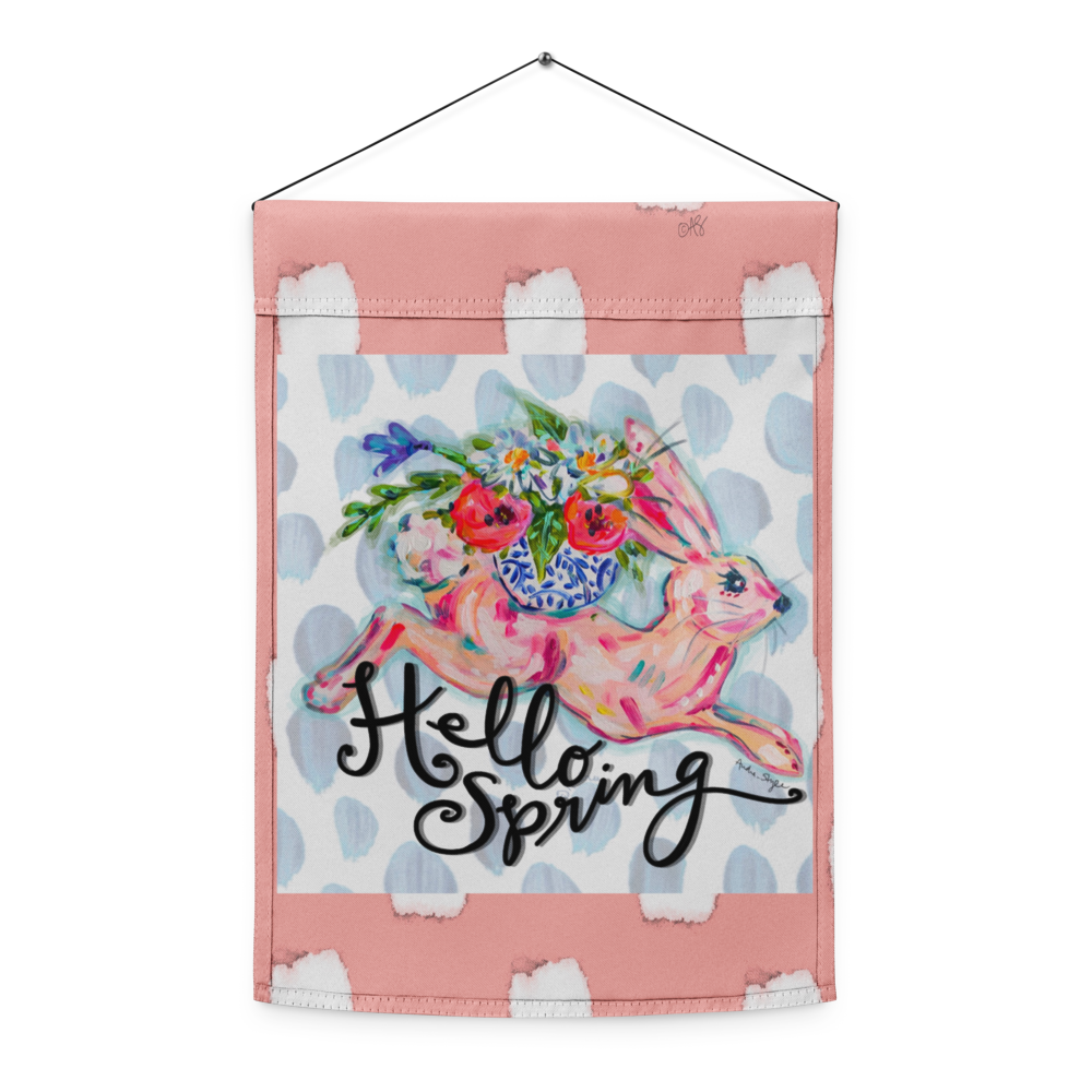 Hello Spring Bunny Garden flag