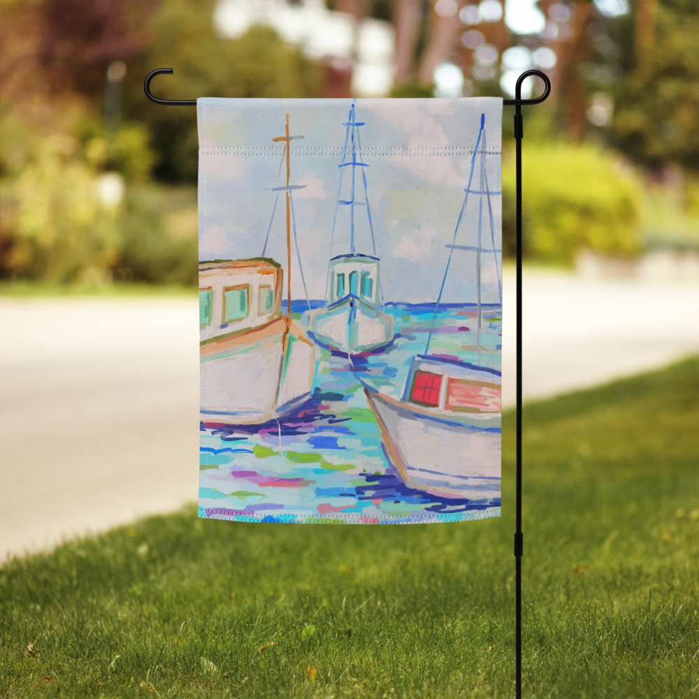 Fishing Boats Garden flag