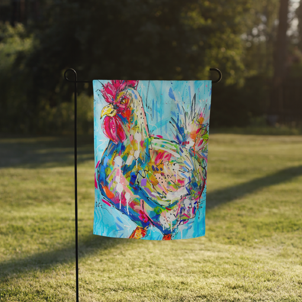 Abstract Chicken Garden flag