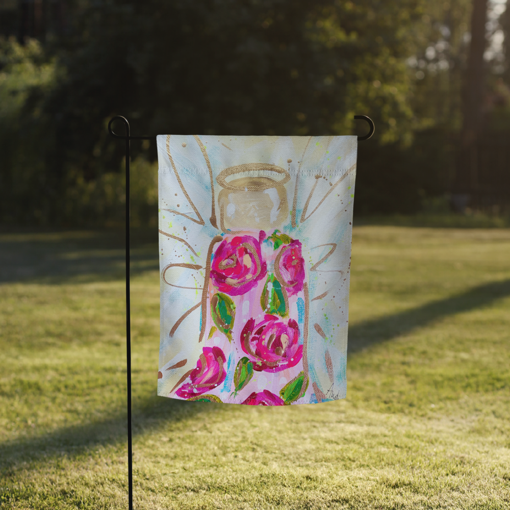 Rose Angel Garden flag