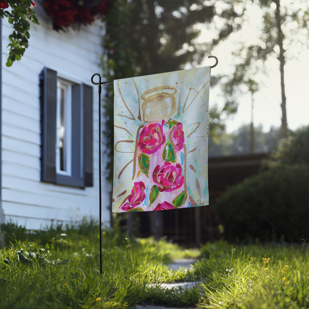 Rose Angel Garden flag