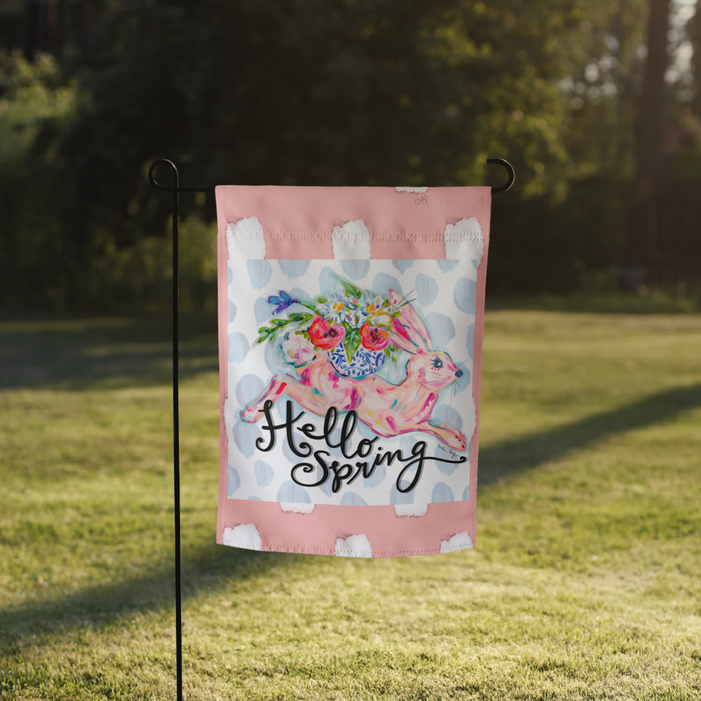 Hello Spring Bunny Garden flag