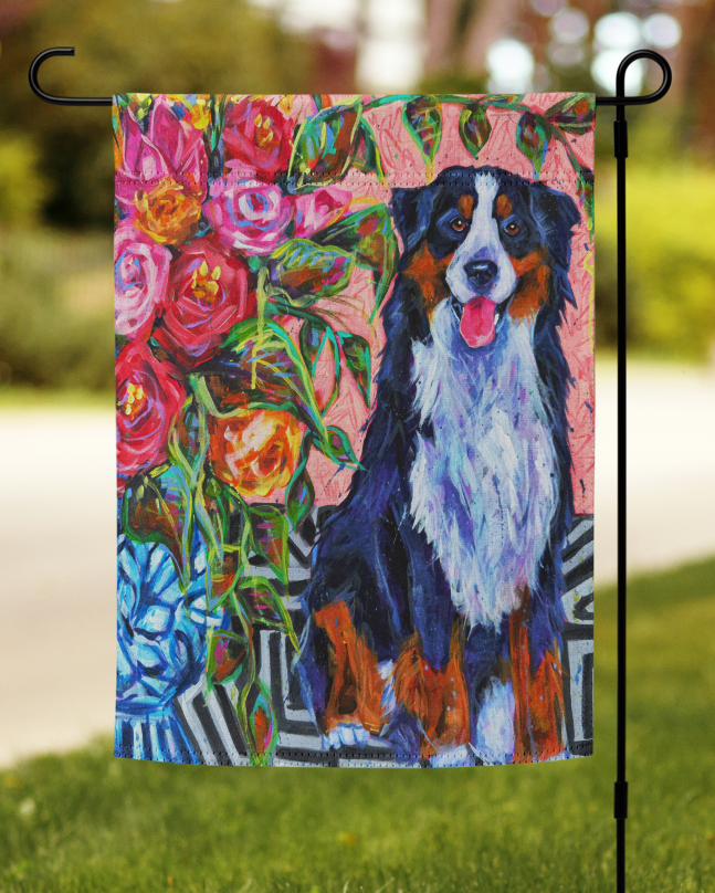 Bernese Mountain Dog Garden flag