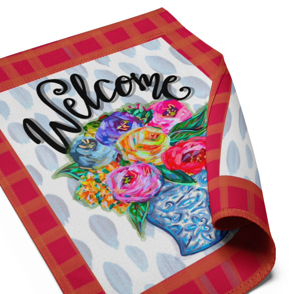 Welcome Colorful Bouquet Garden flag