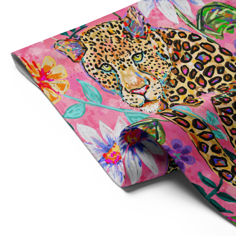 Pink Floral Leopard Garden flag