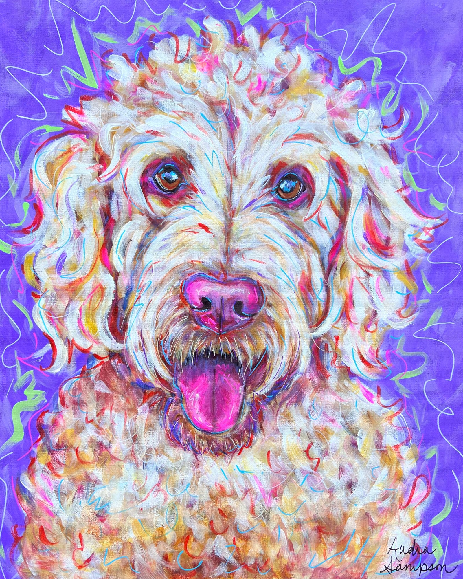 Goldendoodle Reproduction Print Audra Style