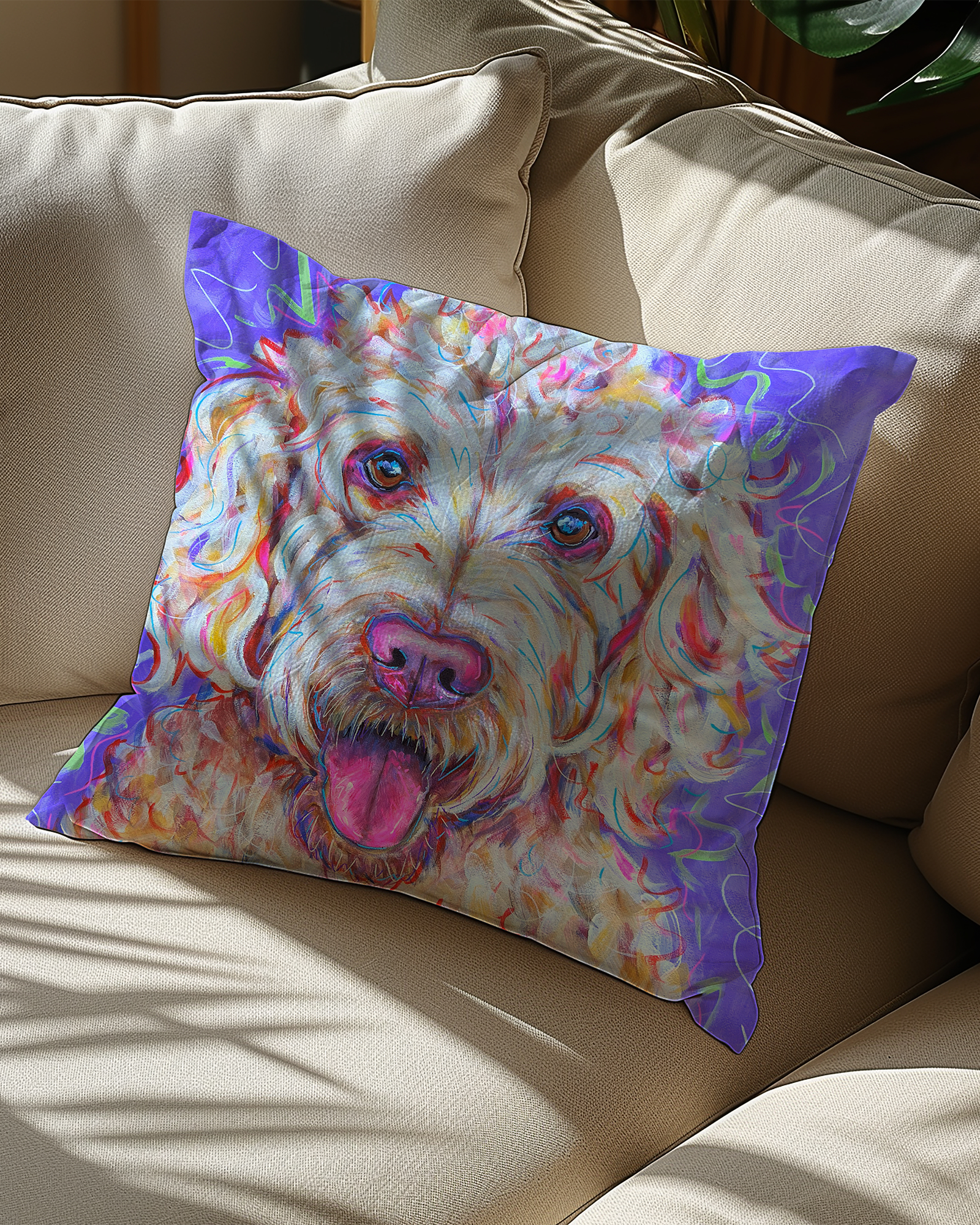 Goldendoodle Throw Pillow - 18x18"