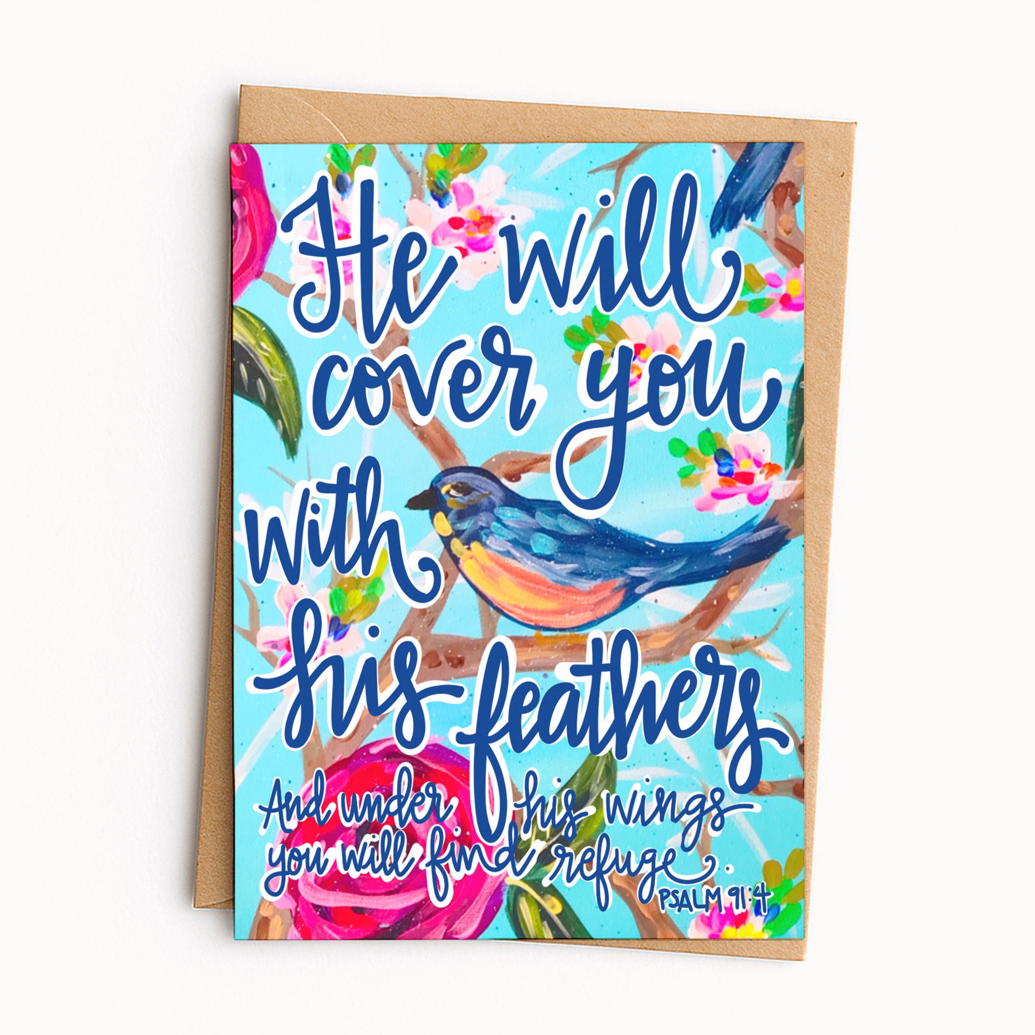 He Will Cover You Psalms Greeting Card