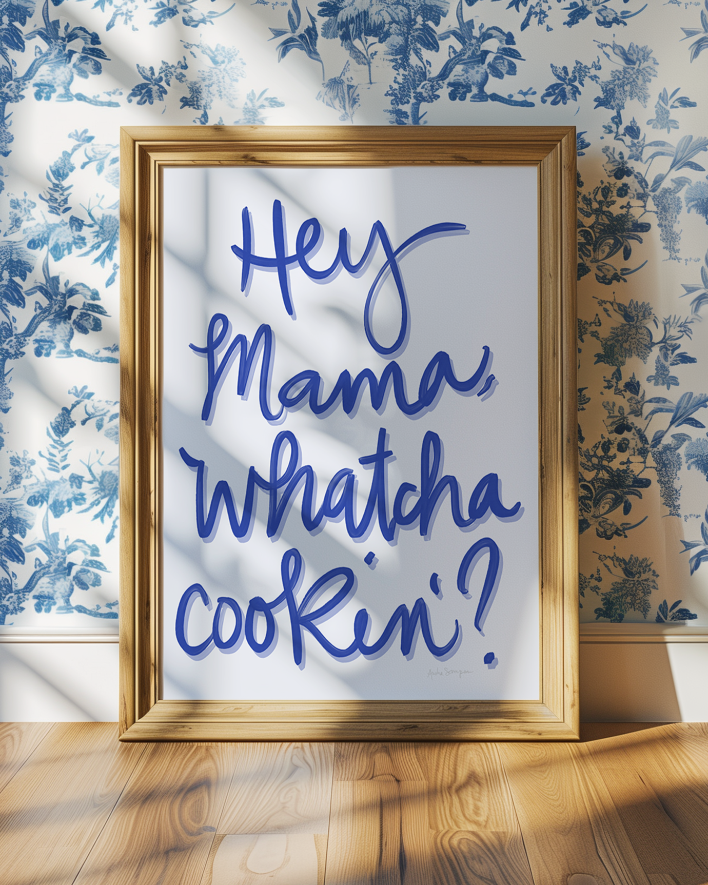 Hey, Mama... Whatcha Cookin Wall Art, Typography, Dopamine Decor, Colorful Kitchen Poster, Retro Food Art Prints