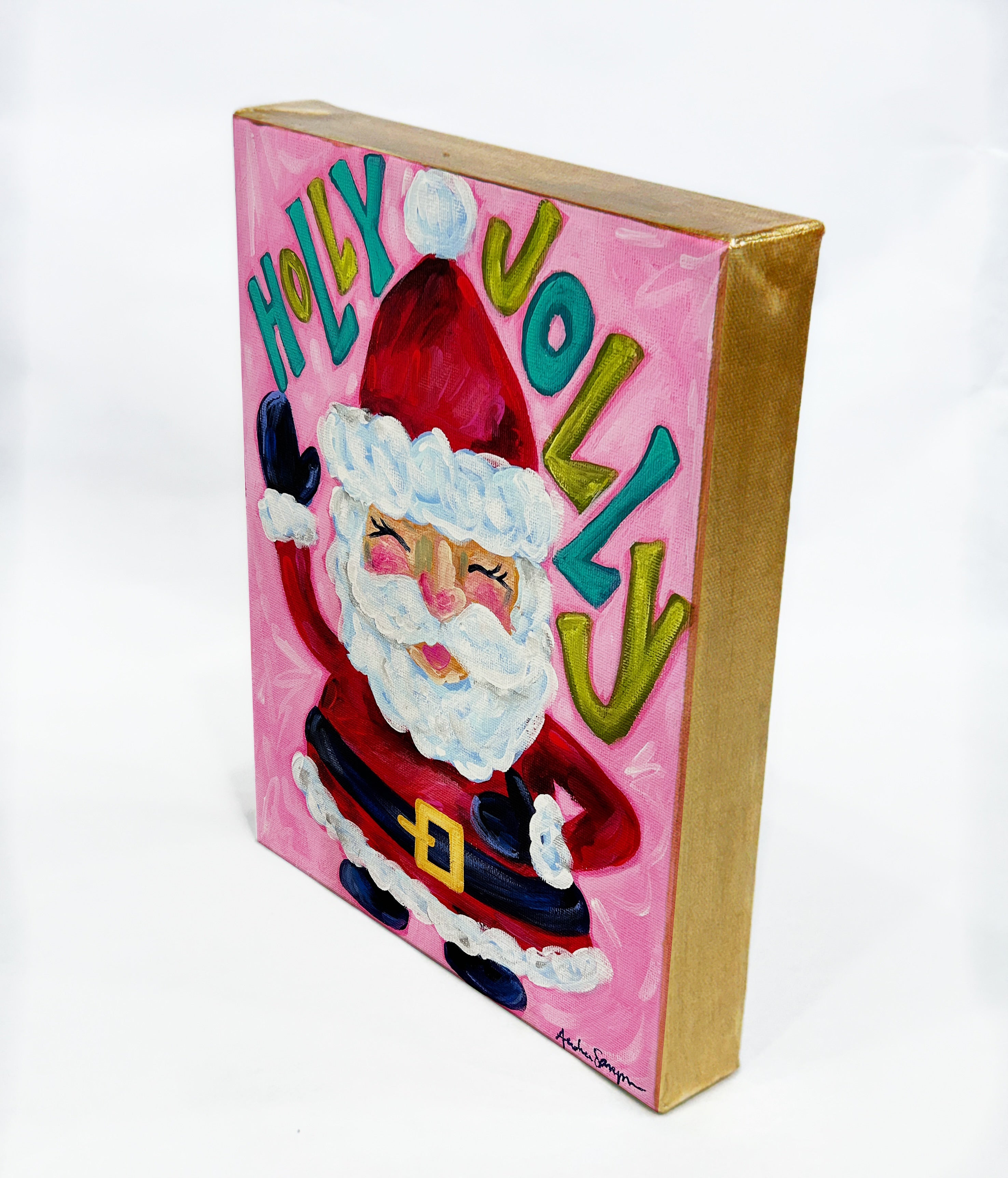 Holly Jolly Christmas Reproduction Print - On Paper or Canvas