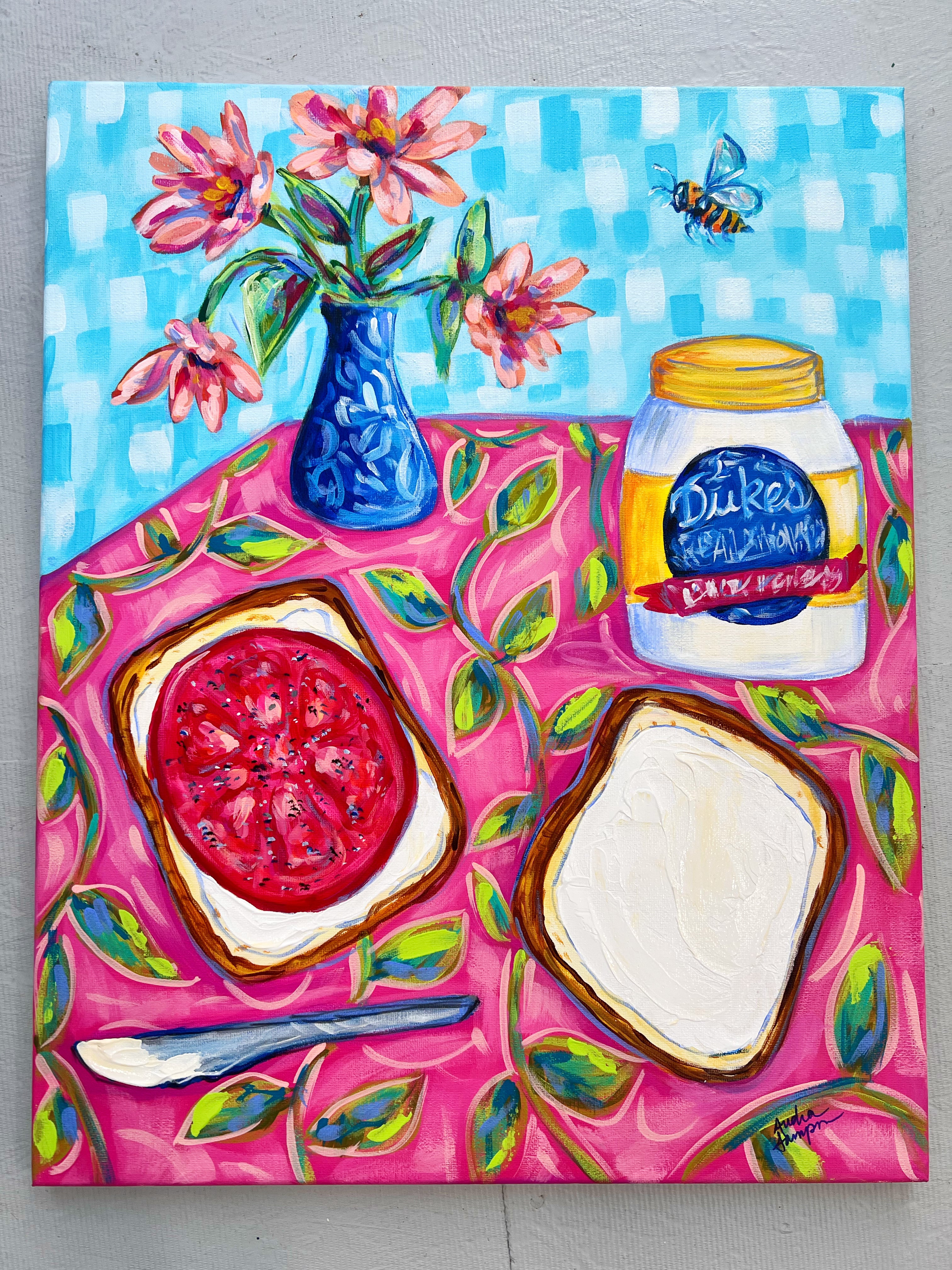 “Tomato Sandwich” 16x20 Original Painting on Canvas