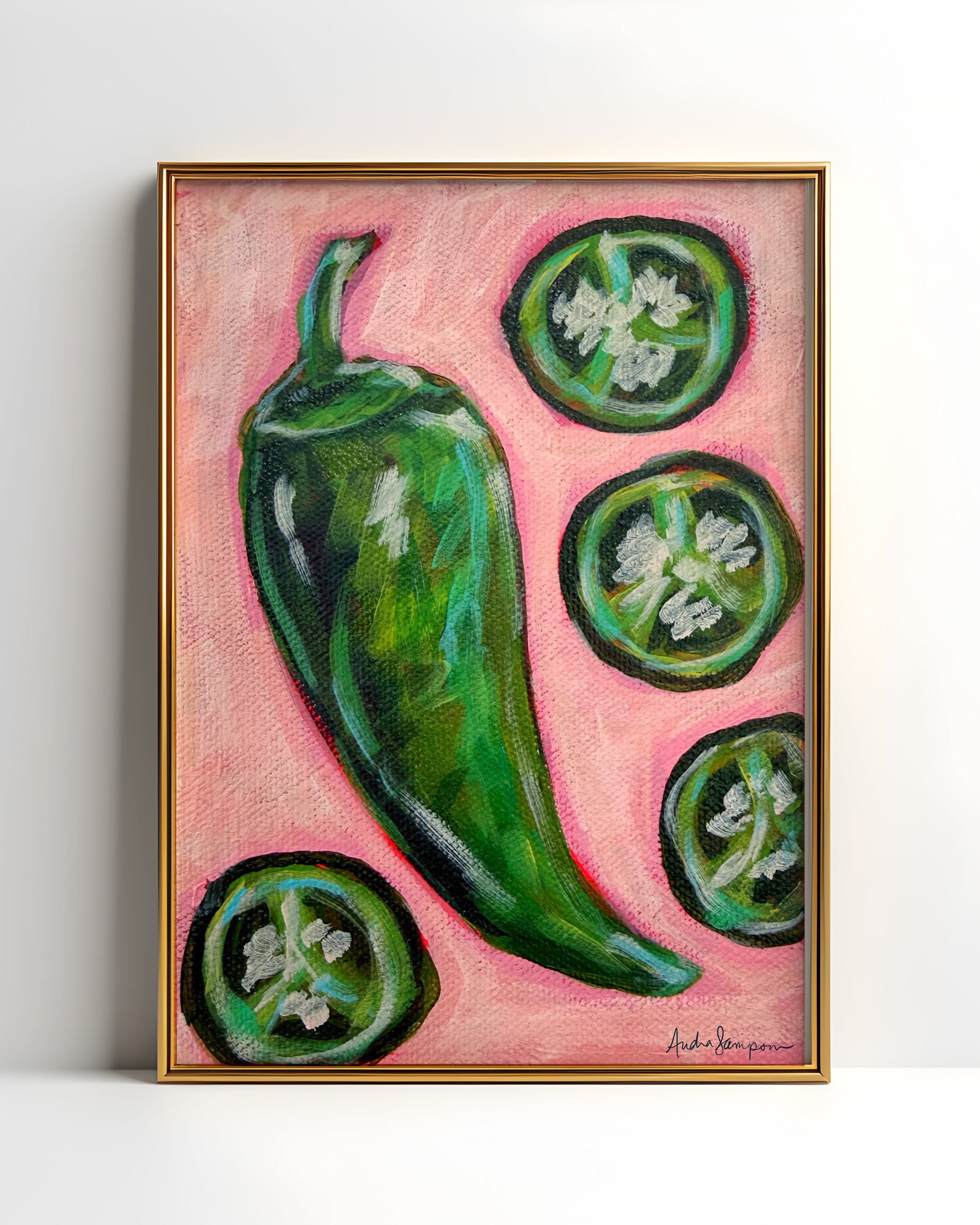 Jalapeño Art Print | Bold Colorful Southern Kitchen Wall Art