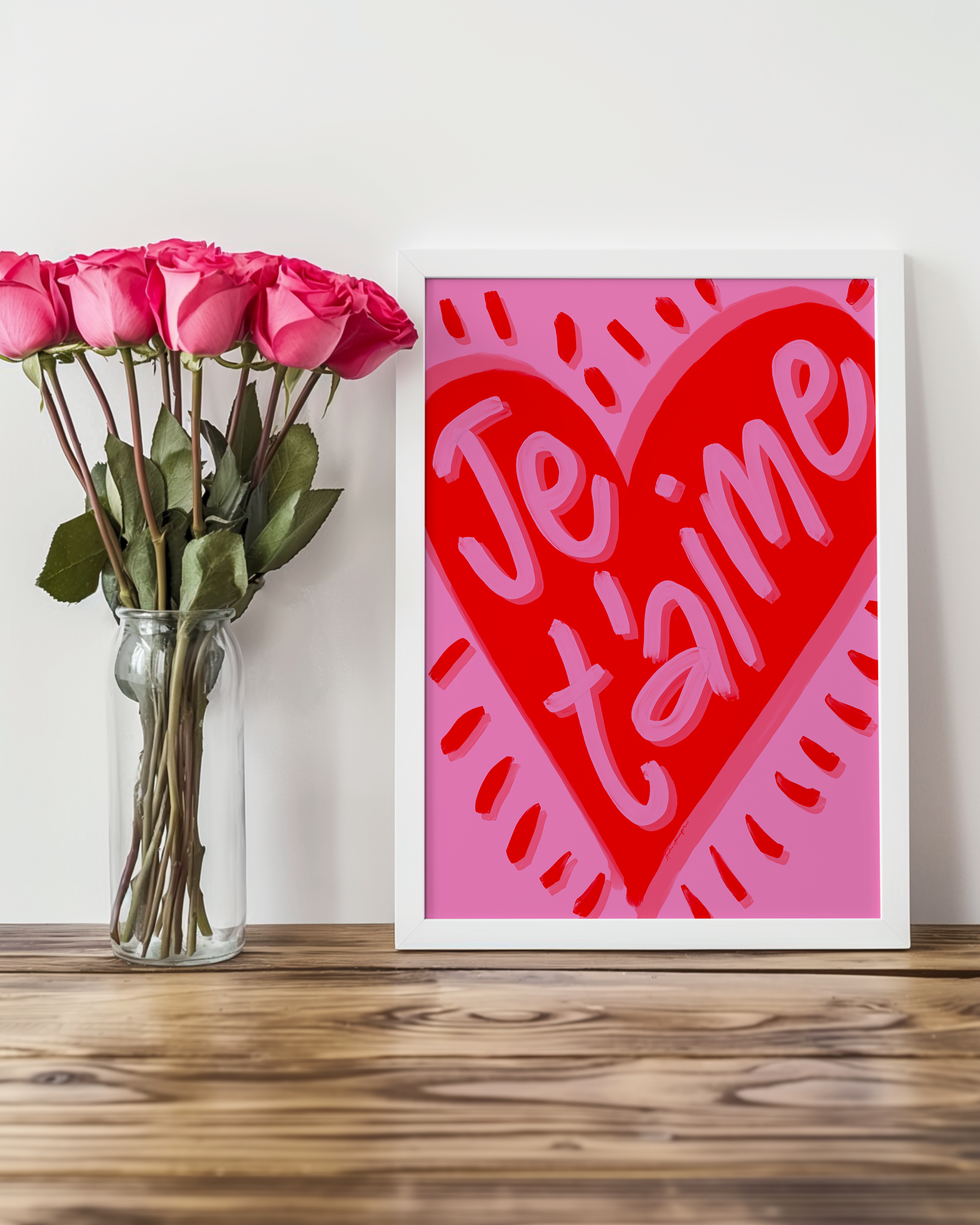 Valentine's Day Art Print on Paper or Canvas - Maximalist Decor, Colorful Wall Art Poster