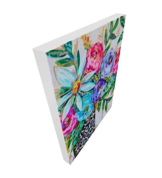 Leopard Vase Floral Art Print on Paper or Canvas - Maximalist Decor, Colorful Floral Art Poster