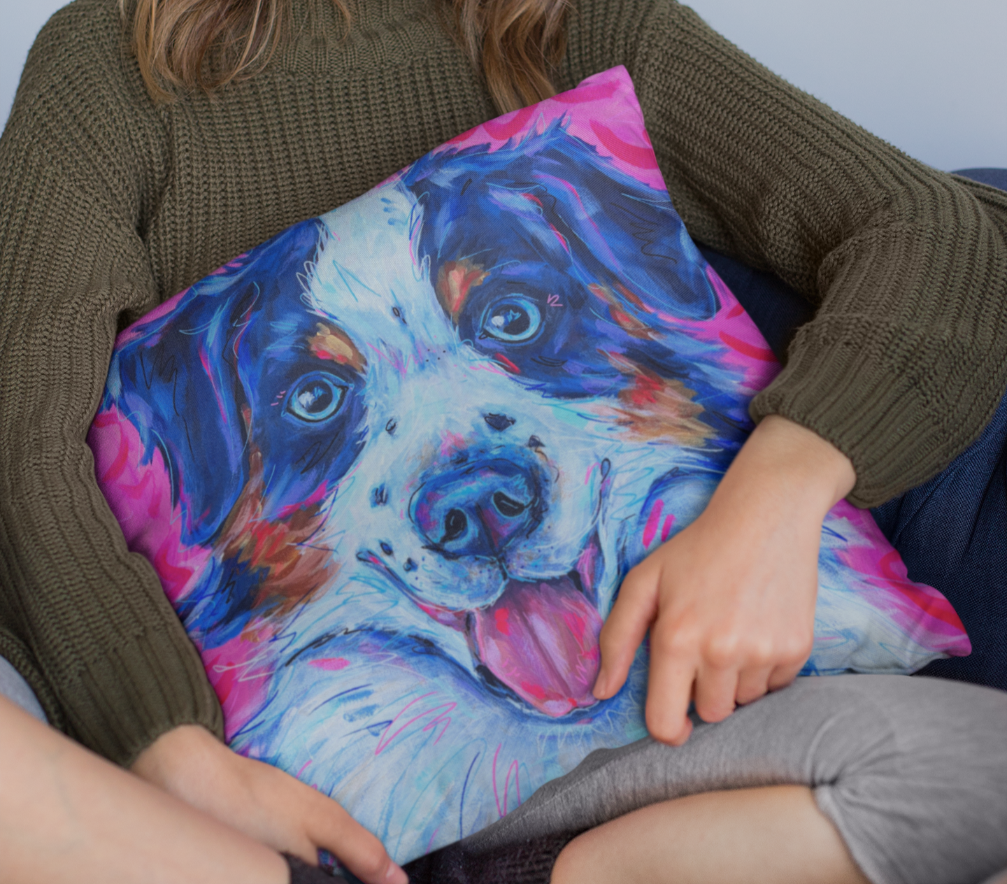 Australian Shepherd 18x18" Throw Pillow