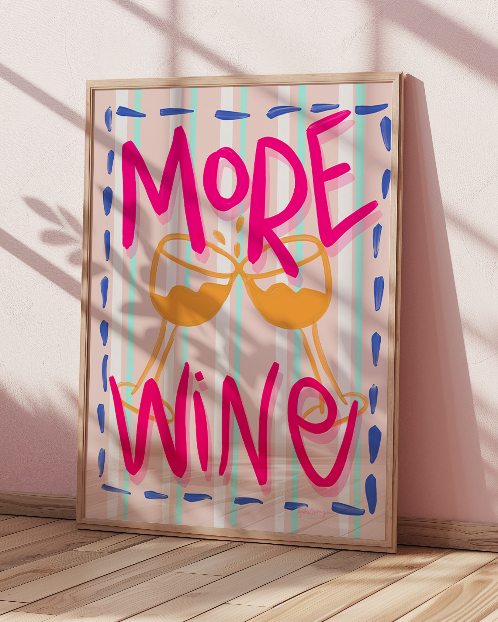 More Wine Wall Art, Typography, Dopamine Decor, Colorful Kitchen Poster, Retro Food Art Prints