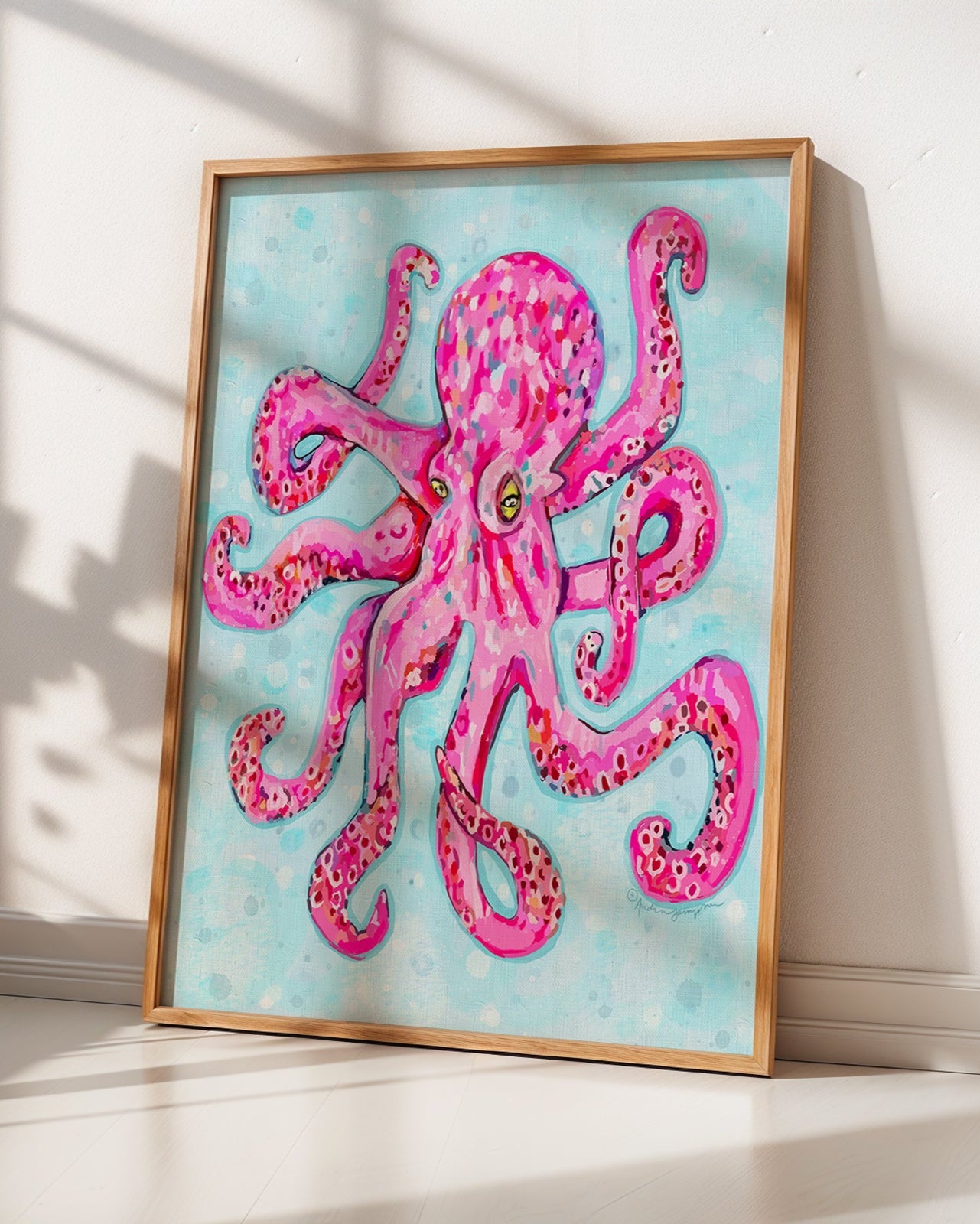 Octopus Art Print on Paper or Canvas - Coastal Wall Art, Nautical Beach Decor, Seafood Kitchen Poster