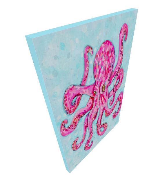 Octopus Art Print on Paper or Canvas - Coastal Wall Art, Nautical Beach Decor, Seafood Kitchen Poster