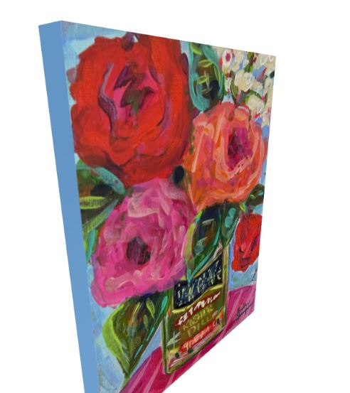 Pickle Jar Floral Bouquet Art Print | Bold Colorful Southern Kitchen Wall Art