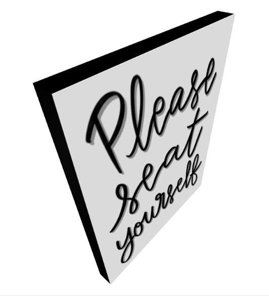 Please Seat Yourself Art Print on Paper or Canvas - Bathroom Decor, Maximalist Art Poster - Black