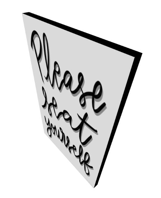 Please Seat Yourself Art Print on Paper or Canvas - Bathroom Decor, Maximalist Art Poster - Black