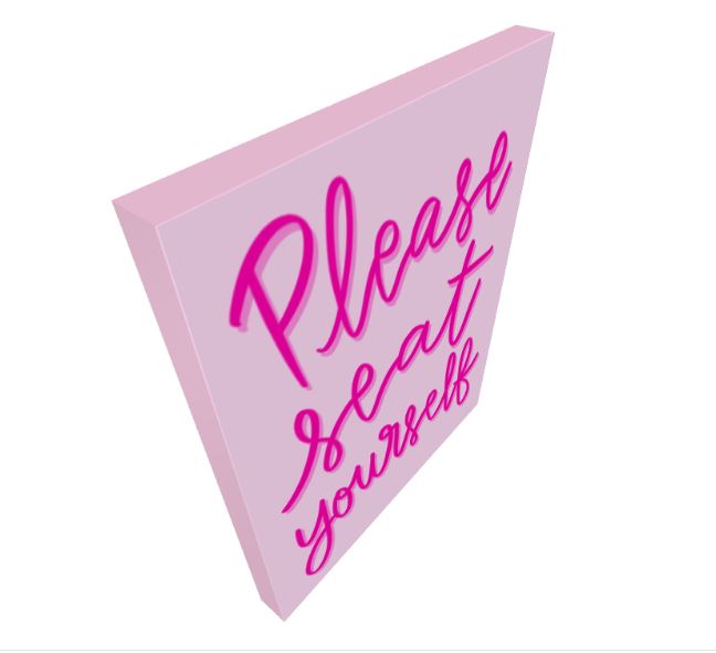 Please Seat Yourself Art Print on Paper or Canvas - Bathroom Decor, Maximalist Art Poster - Pink