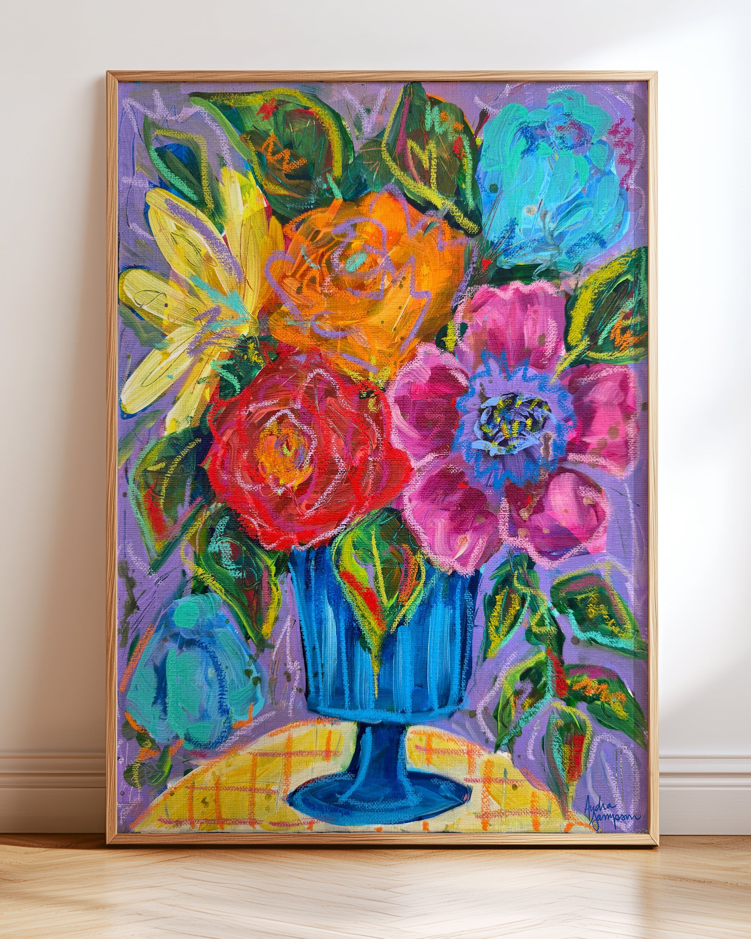 She Brought Flowers Maximalist Floral Art Print