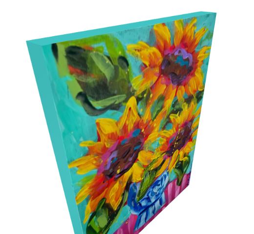Sunflower Floral Bouquet Art Print | Bold Colorful Maximalist Wall Art
