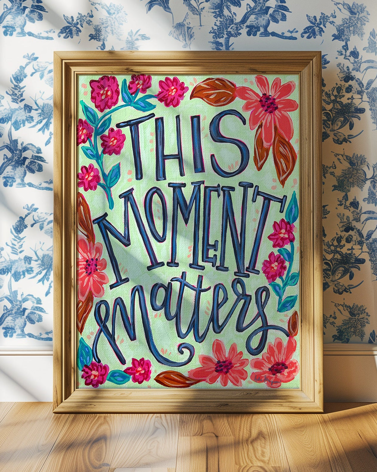 This Moment Matters Quote Art Print on Paper or Canvas - Inspirational Colorful Decor Wall Poster