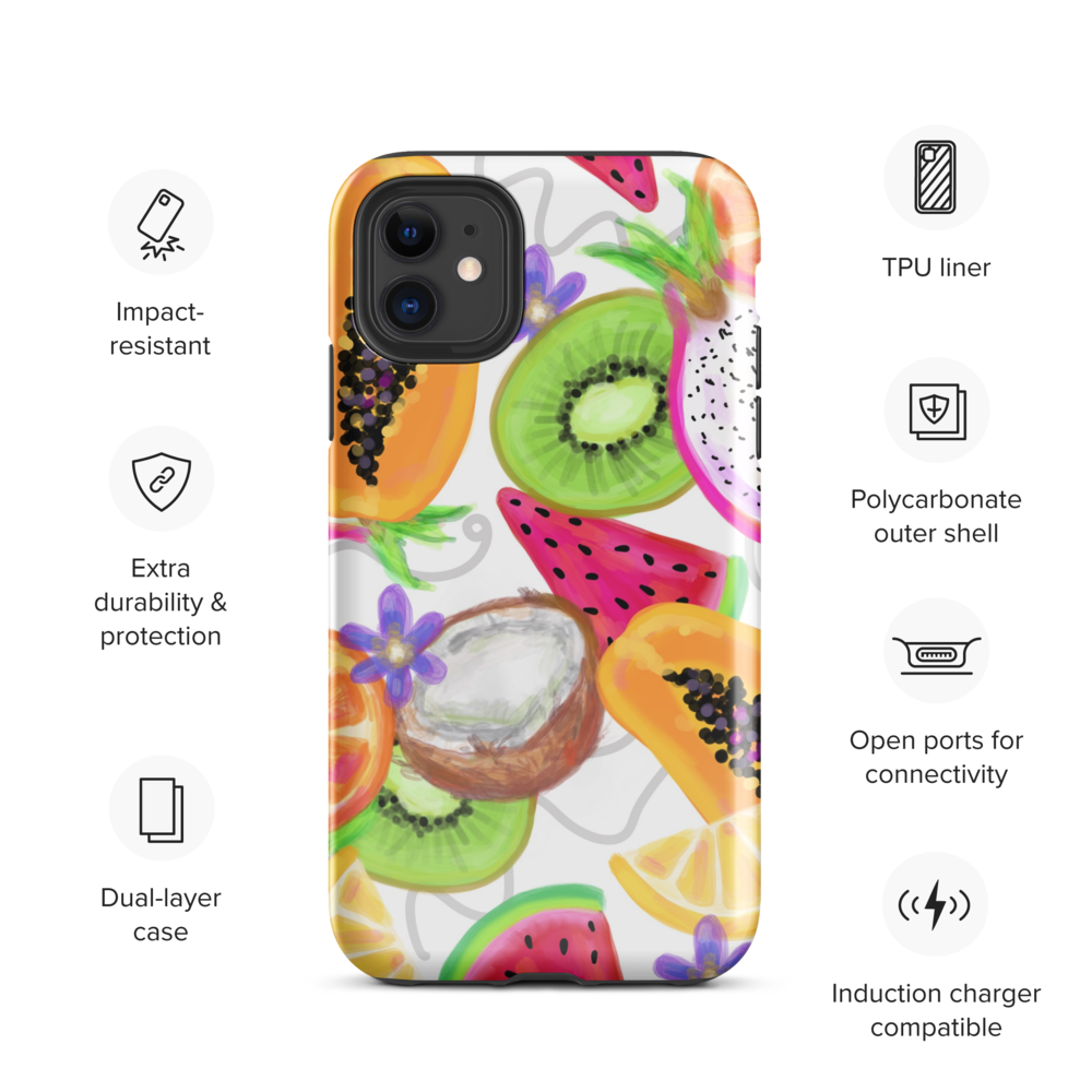 Tropical Fruit White Tough Case for iPhone®