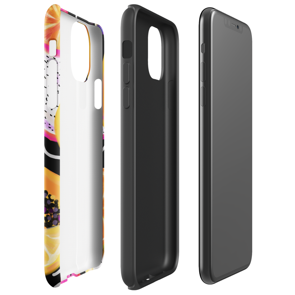 Tropical Fruit Black Tough Case for iPhone®