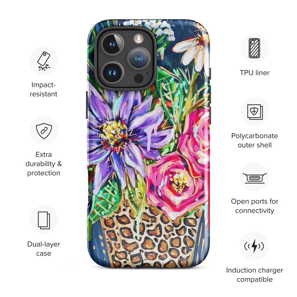 Leopard Vase Bouquet Tough Case for iPhone®